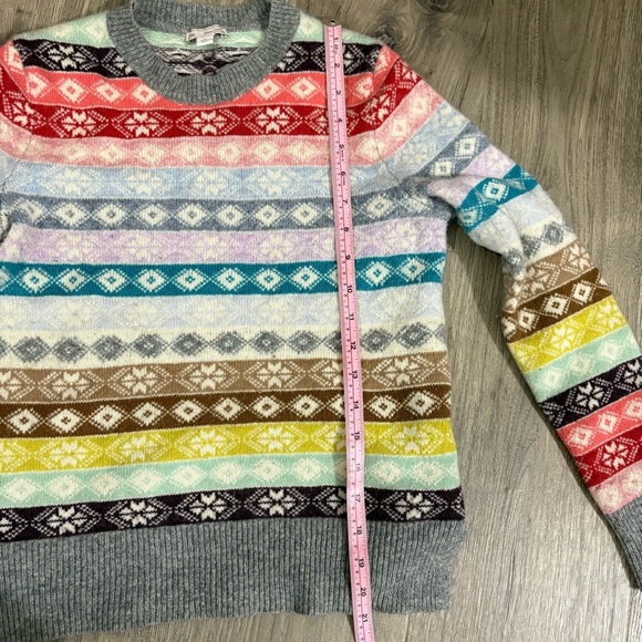 Gap Women's S Fair Isle Striped Pullover Sweater Multi-Color Lambs Wool Blend - Picture 6 of 10